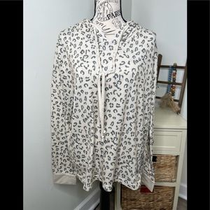 Jordann Monogram Leopard Print Long Sleeve Hoodie